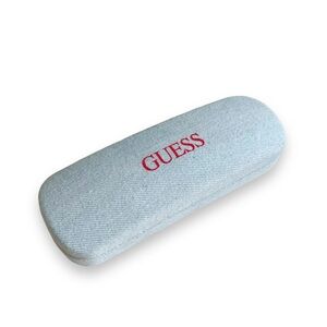 Blue Guess denim sunglasses case